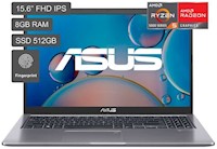 Laptop Asus  AMD Ryzen 5 5500U 512GB SSD 8GB 15.6" FHD